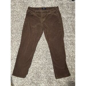 Talbots Petite Corduroy Pants Brown Straight Leg Ankle Women's